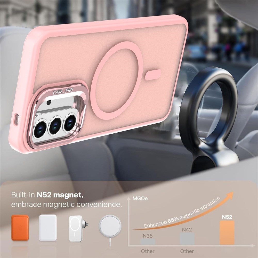 Samsung Galaxy A37 EIDERWOOD Hybrid Case with Kickstand - MagSafe Compatible - Pink