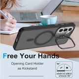 Samsung Galaxy A37 EIDERWOOD Hybrid Case with Kickstand - MagSafe Compatible - Black