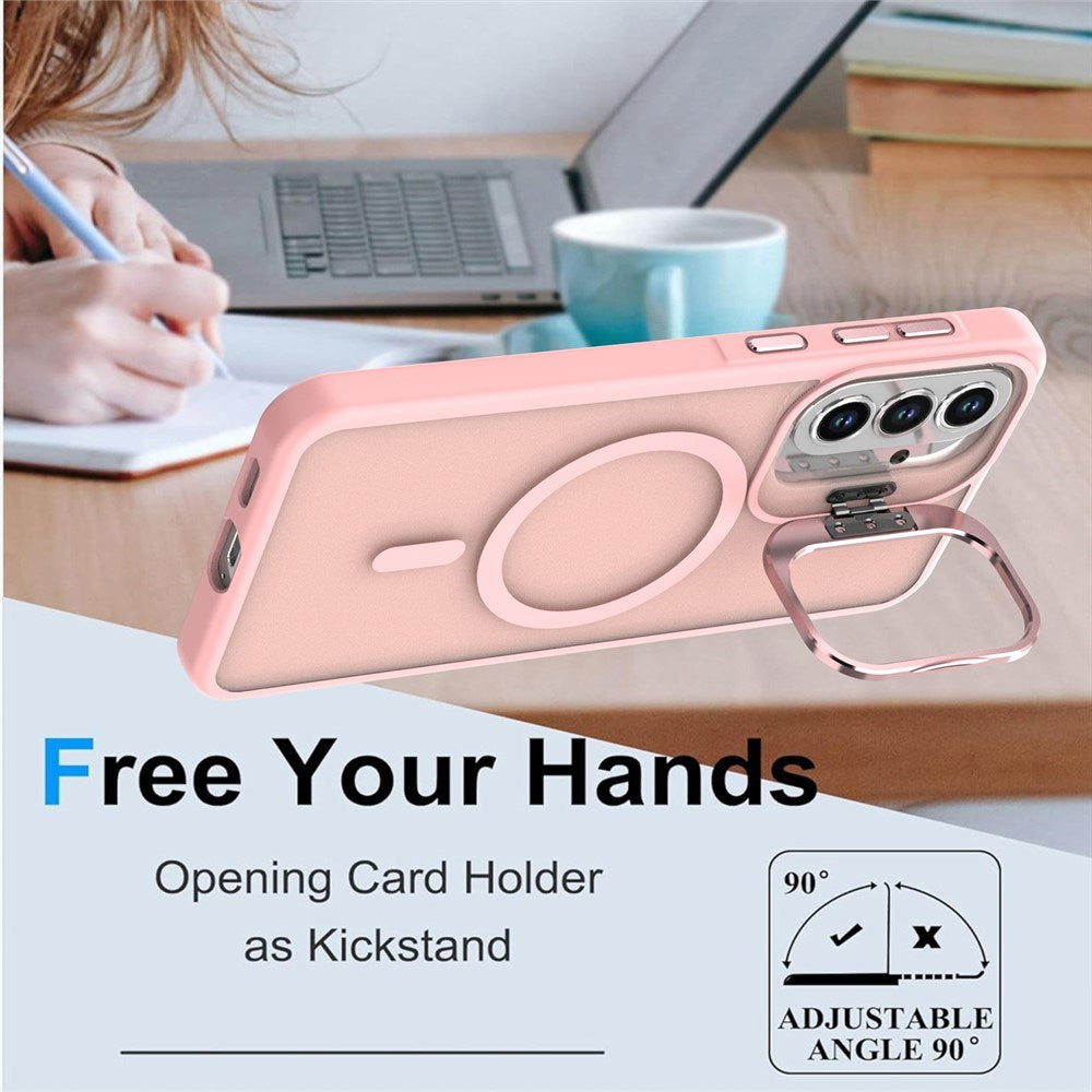 Samsung Galaxy A57 EIDERWOOD Hybrid Case with Kickstand - MagSafe Compatible - Pink