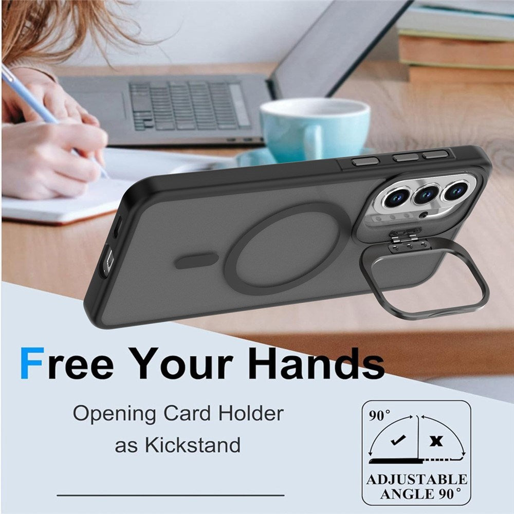 Samsung Galaxy A57 EIDERWOOD Hybrid Case with Kickstand - MagSafe Compatible - Black