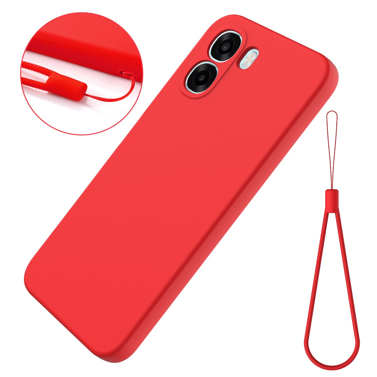 OPPO A6x EIDERWOOD Silicone Case with Strap - Red