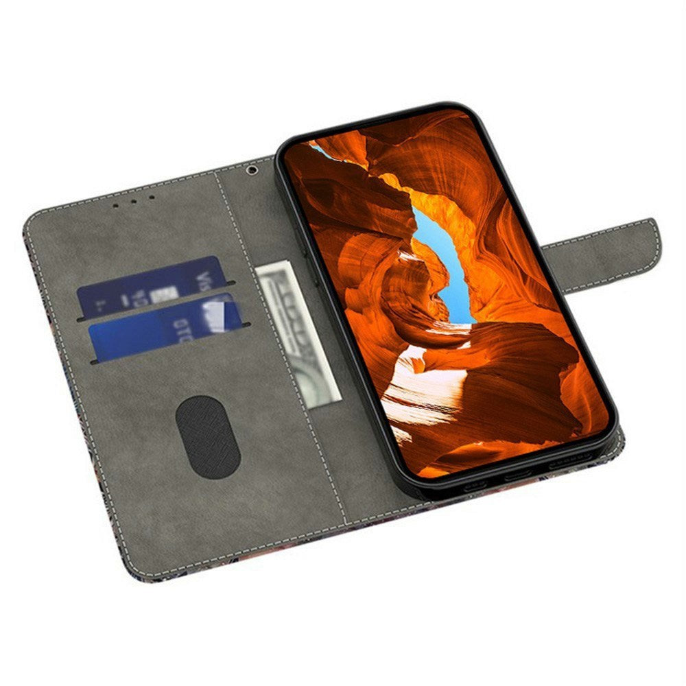 Samsung Galaxy A37 EIDERWOOD Faux Leather Case with Built-in Card Holder & Stand Function - Cats and Hearts