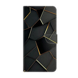 Samsung Galaxy A37 EIDERWOOD Faux Leather Case with Built-in Card Holder & Stand Function - Black / Gold