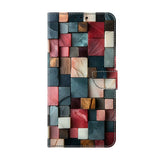 Samsung Galaxy A57 EIDERWOOD Faux Leather Case with Built-in Card Holder & Stand Function - Colorful Squares