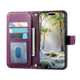 iPhone 18 Pro / 17 Pro EIDERWOOD Faux Leather Flip Case with Texture & Strap - Purple