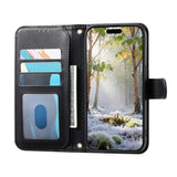 iPhone 18 Pro Max / 17 Pro Max EIDERWOOD Faux Leather Flip Case with Texture & Strap - Black