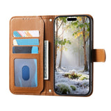 iPhone 18 Pro Max / 17 Pro Max EIDERWOOD Faux Leather Flip Case with Texture & Strap - Brown