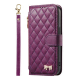 iPhone 18 Pro Max / 17 Pro Max EIDERWOOD Faux Leather Flip Case with Texture & Strap - Purple
