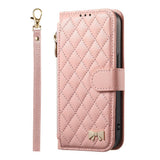 iPhone 18 Pro Max / 17 Pro Max EIDERWOOD Faux Leather Flip Case with Texture & Strap - Pink