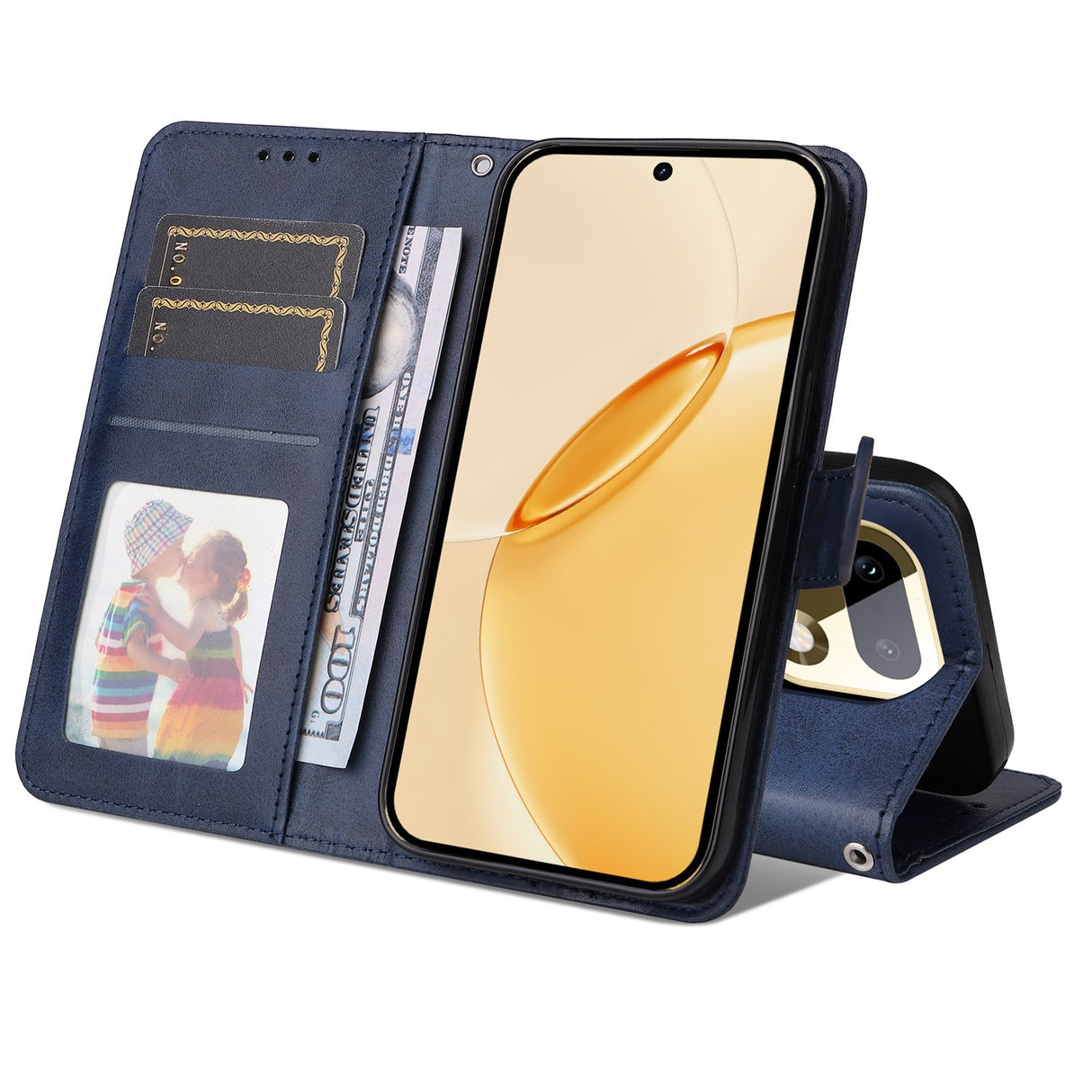 Realme 16 Pro+ EIDERWOOD Faux Leather Flip Case with Strap - Blue