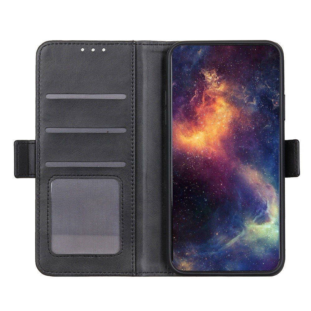 Motorola Moto G77 / G67 EIDERWOOD Faux Leather Flip Case with Card Holder - Black