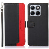 Motorola Edge 70 Fusion EIDERWOOD Faux Leather Flip Case with Strap – Black