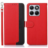 Motorola Edge 70 Fusion EIDERWOOD Faux Leather Flip Case with Strap – Red