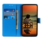 Motorola Edge 70 Fusion EIDERWOOD Faux Leather Flip Case with Card Holder & Stand Function – Blue