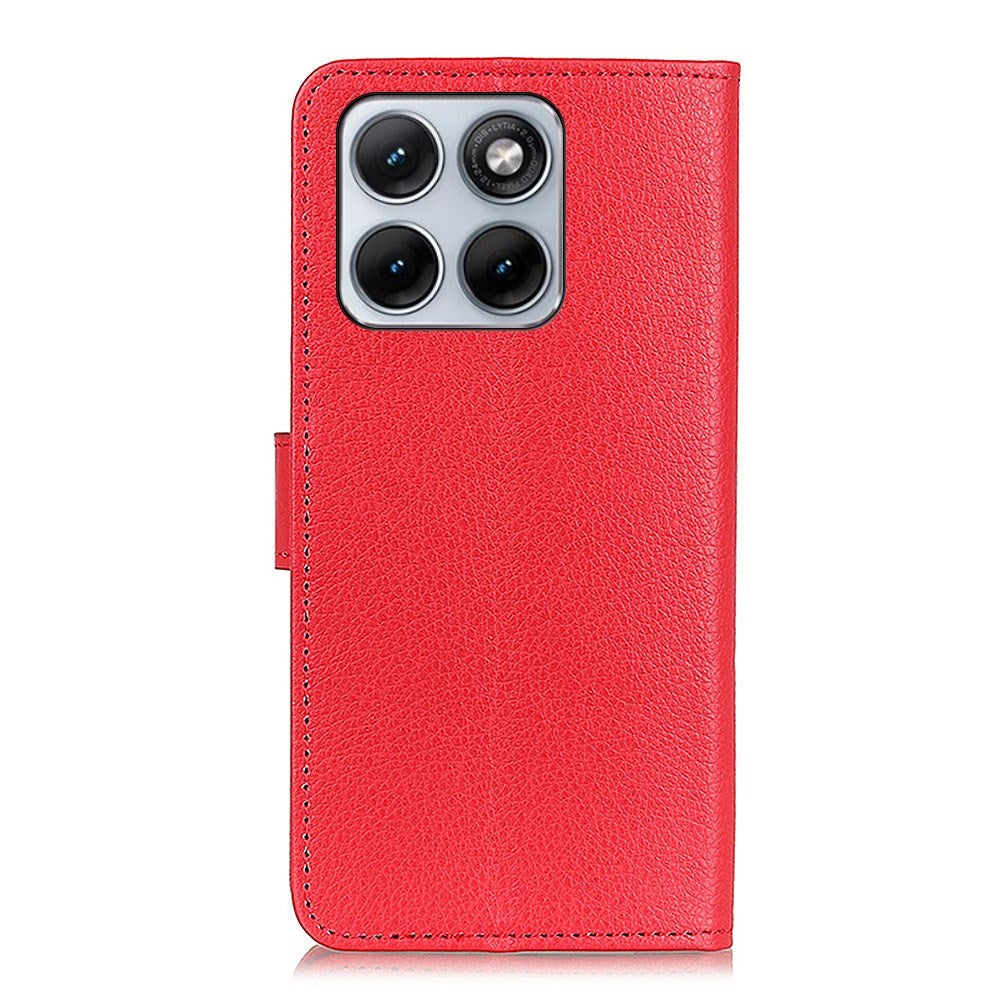 Motorola Edge 70 Fusion EIDERWOOD Faux Leather Flip Case with Card Holder & Stand Function – Red