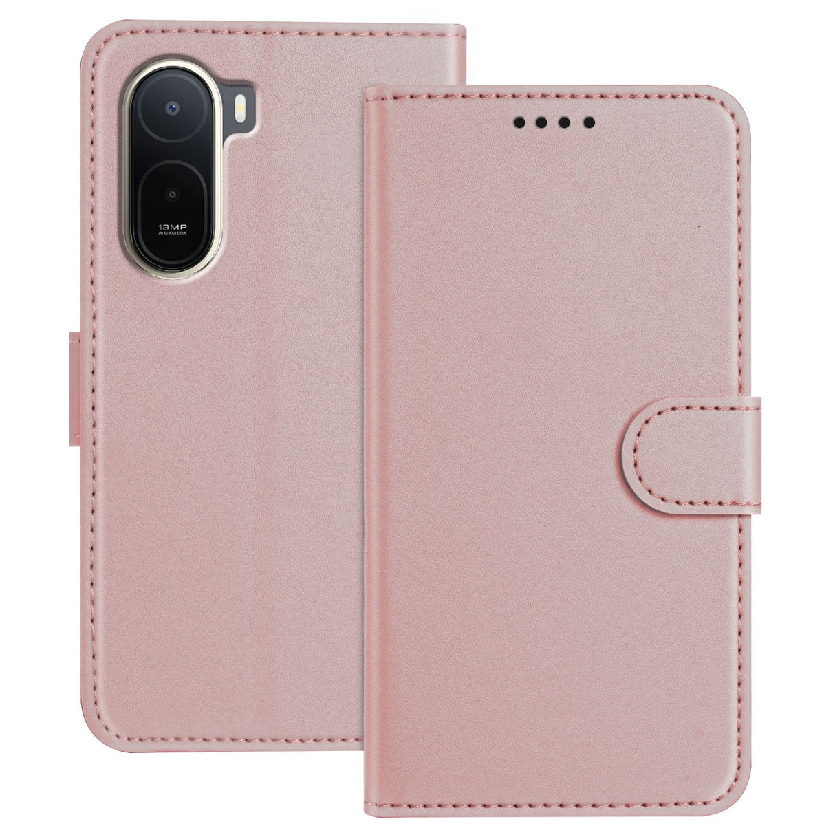 Xiaomi Redmi A7 Pro EIDERWOOD Faux Leather Flip Case with Card Holder & Stand Function - Rose Gold
