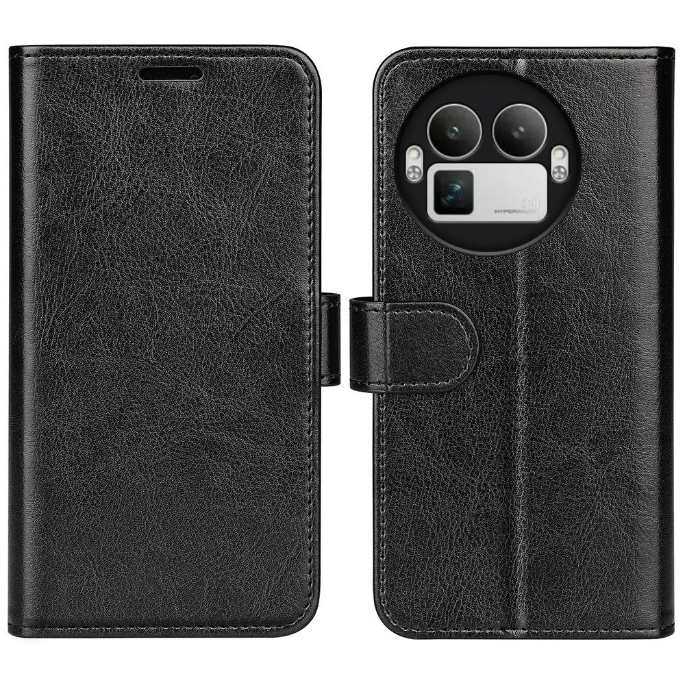 Realme GT 8 Pro EIDERWOOD Faux Leather Flip Case with Card Holder & Stand Function - Black