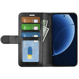 Realme GT 8 Pro EIDERWOOD Faux Leather Flip Case with Card Holder & Stand Function - Black