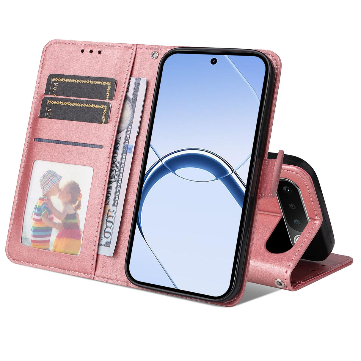 Realme 16 EIDERWOOD Faux Leather Flip Case with Strap - Pink