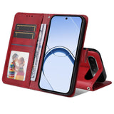 Realme 16 EIDERWOOD Faux Leather Flip Case with Strap - Red