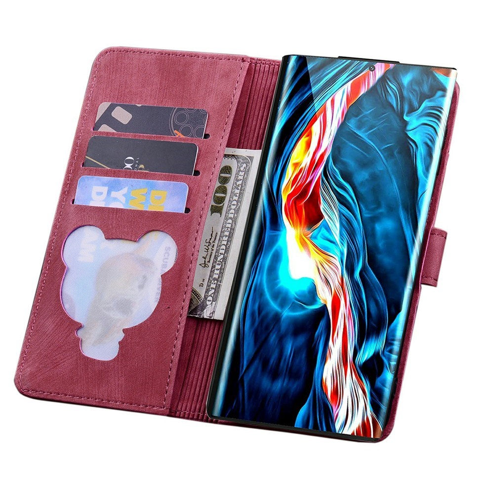 Samsung Galaxy S26 EIDERWOOD Flip Cover with Print / Card Holder / Strap - Red