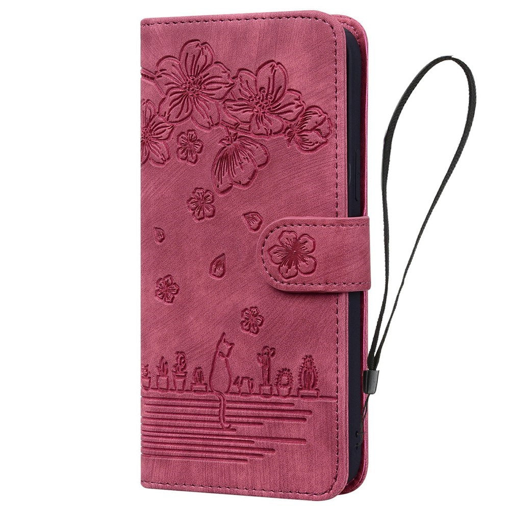 Samsung Galaxy S26 EIDERWOOD Flip Cover with Print / Card Holder / Strap - Red