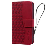 Samsung Galaxy A57 EIDERWOOD Flip Cover with Print - Card Holder and Strap - Red
