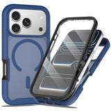 iPhone 18 Pro / 17 Pro EIDERWOOD 2-in-1 Matte Hybrid Plastic Case w. Screen Protector Film - MagSafe Compatible - Blue