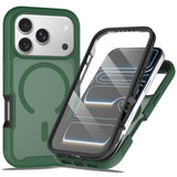 iPhone 18 Pro / 17 Pro EIDERWOOD 2-in-1 Matte Hybrid Plastic Case w. Screen Protector Film - MagSafe Compatible - Green