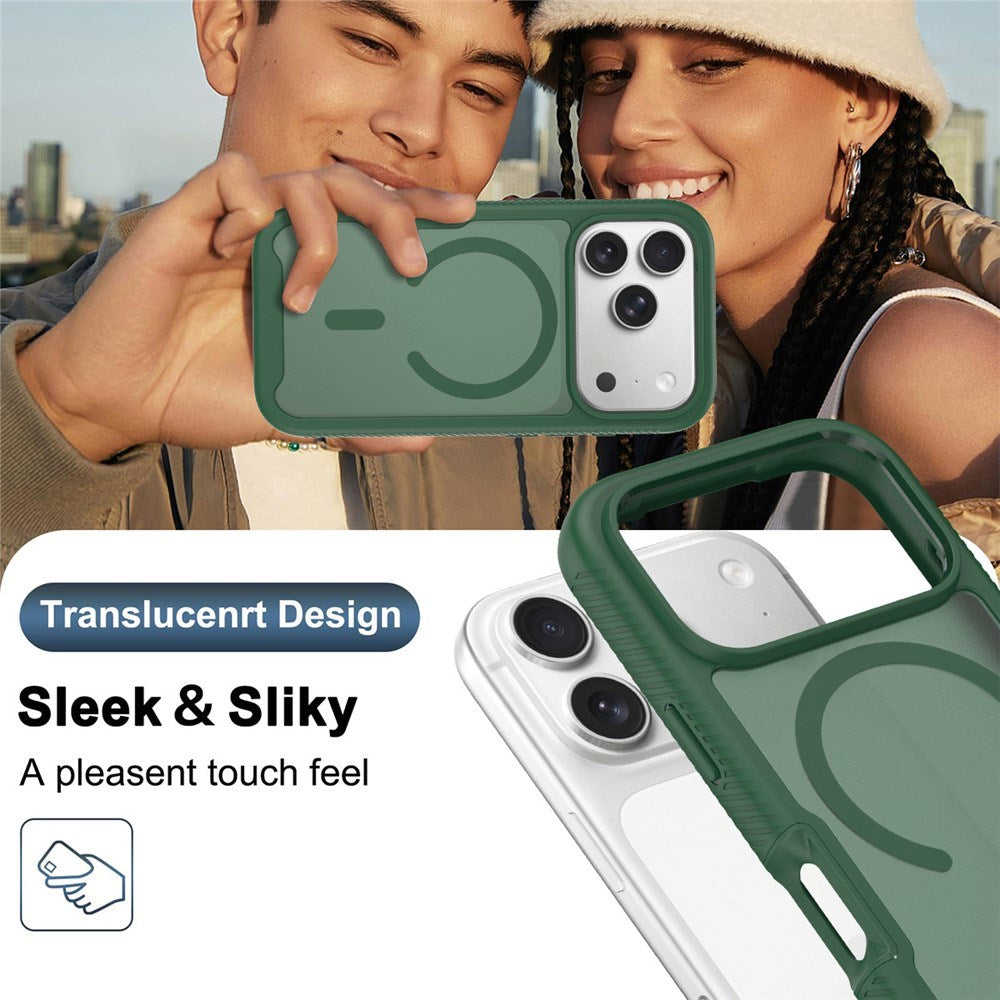 iPhone 18 Pro / 17 Pro EIDERWOOD 2-in-1 Matte Hybrid Plastic Case w. Screen Protector Film - MagSafe Compatible - Green