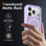 iPhone 18 Pro / 17 Pro EIDERWOOD 2-in-1 Matte Hybrid Plastic Case w. Screen Protector Film - MagSafe Compatible - Purple