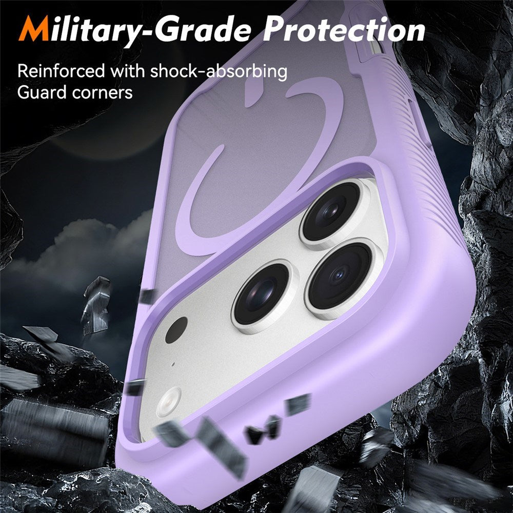 iPhone 18 Pro / 17 Pro EIDERWOOD 2-in-1 Matte Hybrid Plastic Case w. Screen Protector Film - MagSafe Compatible - Purple