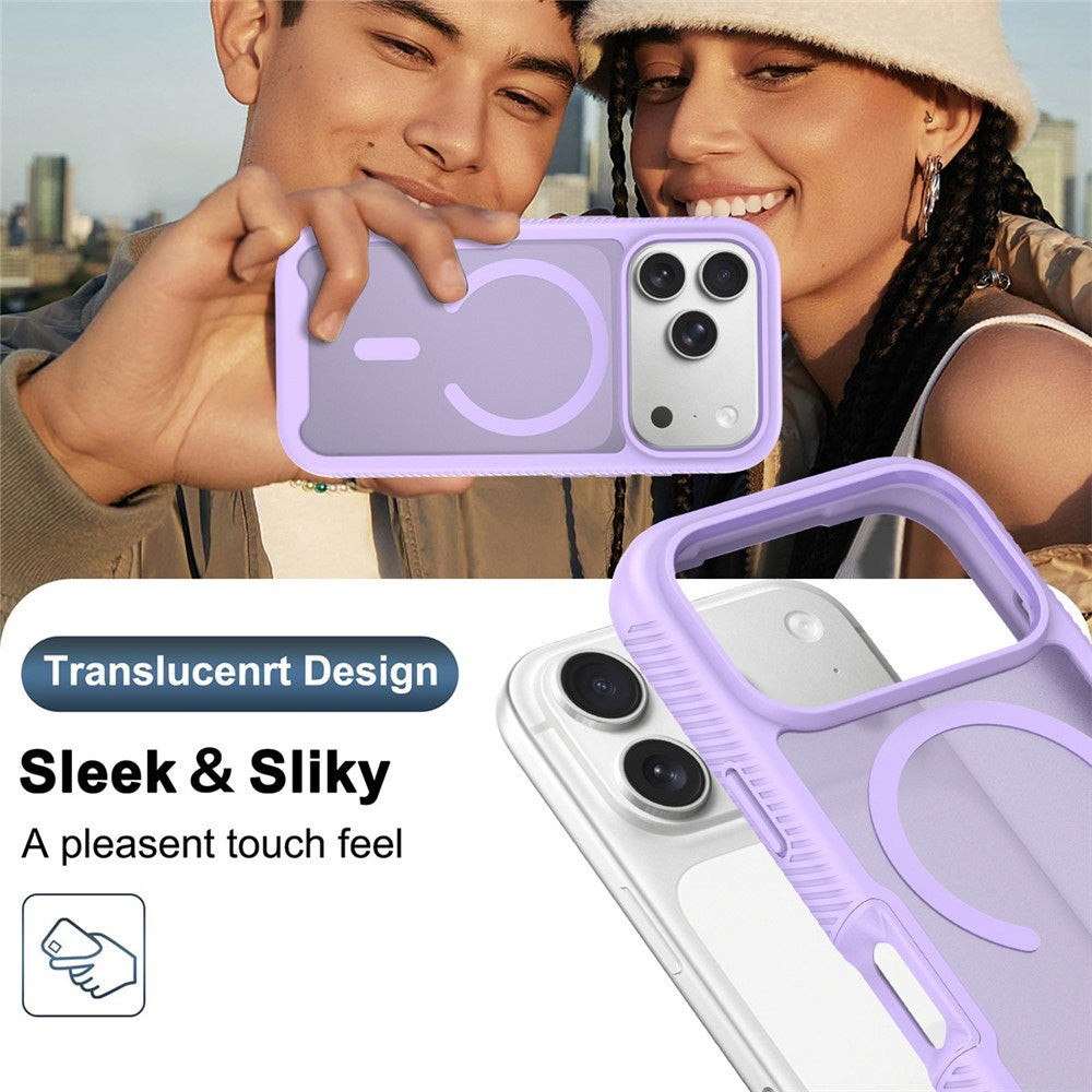 iPhone 18 Pro / 17 Pro EIDERWOOD 2-in-1 Matte Hybrid Plastic Case w. Screen Protector Film - MagSafe Compatible - Purple