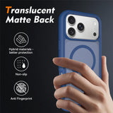 iPhone 18 Pro Max / 17 Pro Max EIDERWOOD 2-in-1 Matte Hybrid Plastic Case w. Screen Protector Film - MagSafe Compatible - Blue