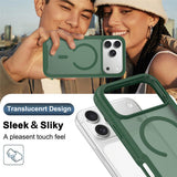 iPhone 18 Pro Max / 17 Pro Max EIDERWOOD 2-in-1 Matte Hybrid Plastic Case w. Screen Protector Film - MagSafe Compatible - Green