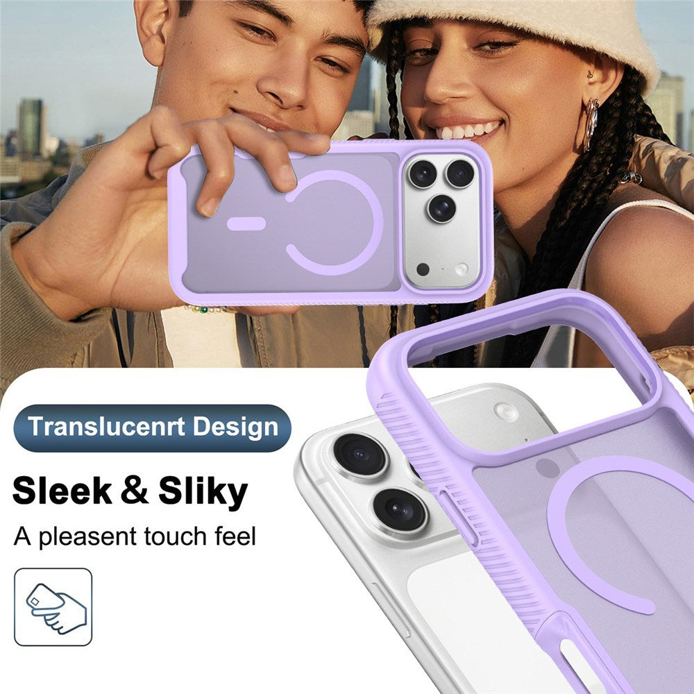 iPhone 18 Pro Max / 17 Pro Max EIDERWOOD 2-in-1 Matte Hybrid Plastic Case w. Screen Protector Film - MagSafe Compatible - Purple
