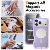 iPhone 18 Pro Max / 17 Pro Max EIDERWOOD 2-in-1 Matte Hybrid Plastic Case w. Screen Protector Film - MagSafe Compatible - Purple