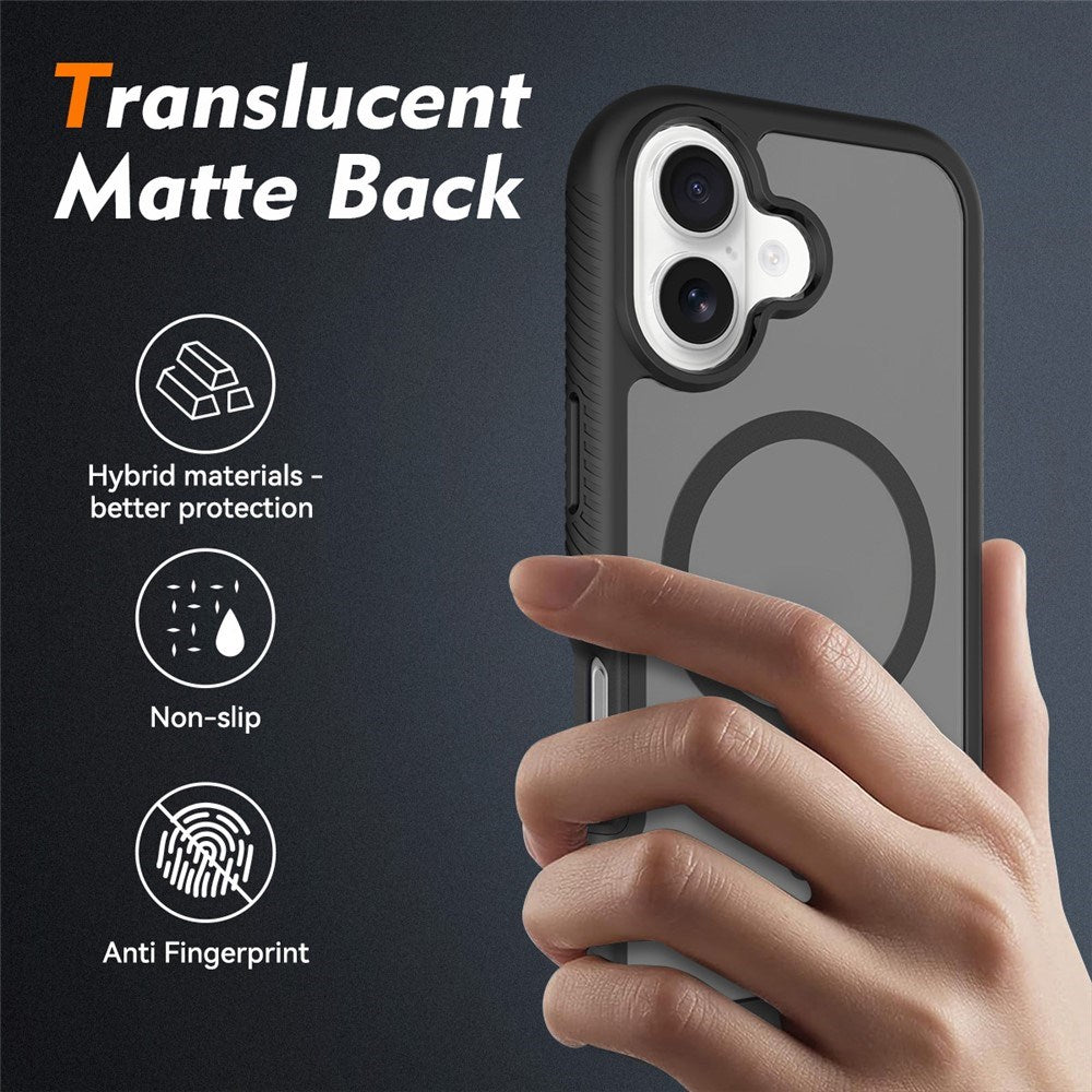 iPhone 17 EIDERWOOD Matte Hybrid Case with Screen Protector Frame - Black