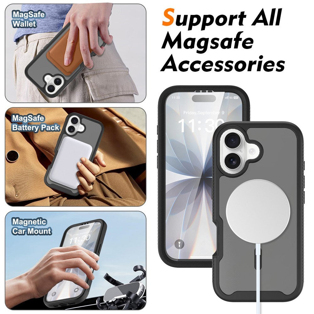 iPhone 17 EIDERWOOD Matte Hybrid Case with Screen Protector Frame - Black
