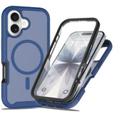 iPhone 17 EIDERWOOD Matte Hybrid Case with Screen Protector Frame - Blue