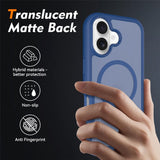 iPhone 17 EIDERWOOD Matte Hybrid Case with Screen Protector Frame - Blue