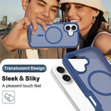 iPhone 17 EIDERWOOD Matte Hybrid Case with Screen Protector Frame - Blue