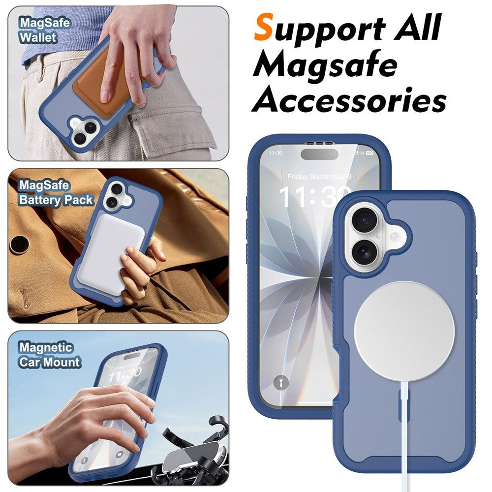 iPhone 17 EIDERWOOD Matte Hybrid Case with Screen Protector Frame - Blue