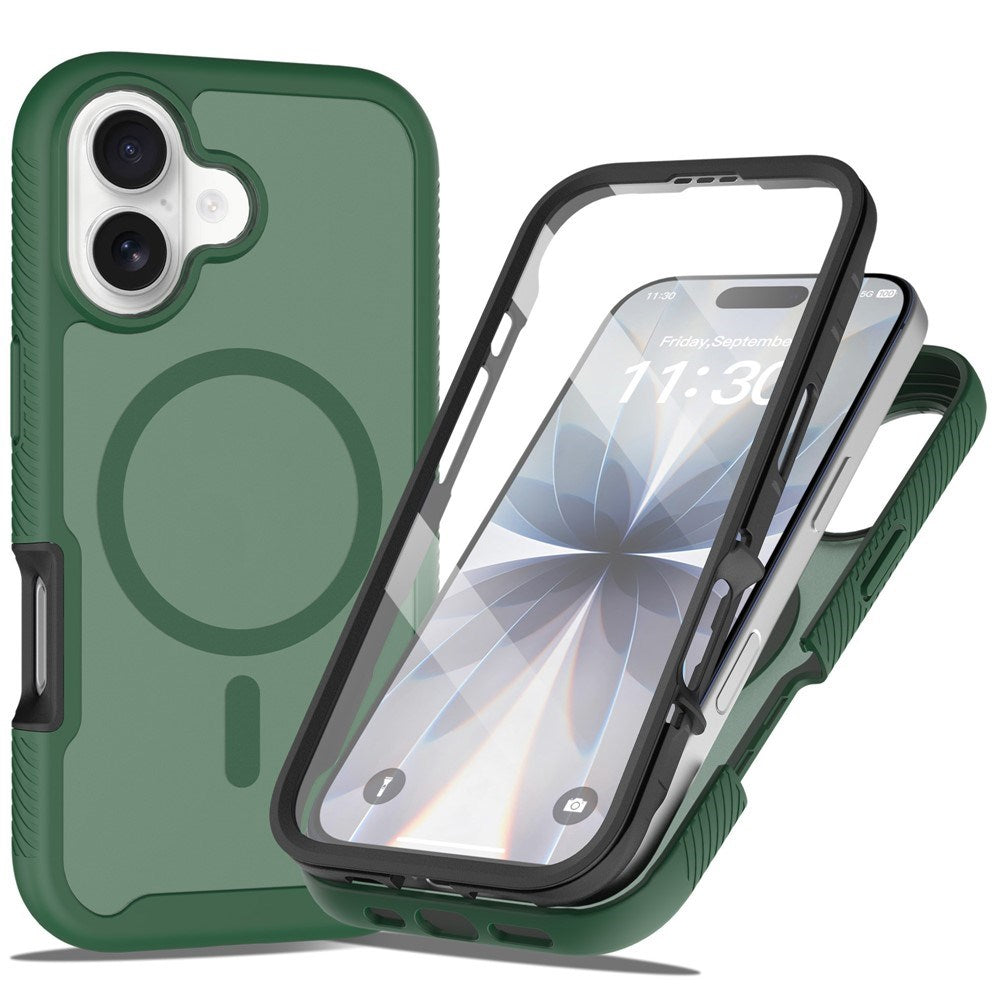 iPhone 17 EIDERWOOD Matte Hybrid Case with Screen Protector Frame - Green
