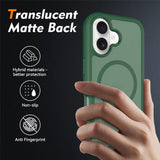 iPhone 17 EIDERWOOD Matte Hybrid Case with Screen Protector Frame - Green