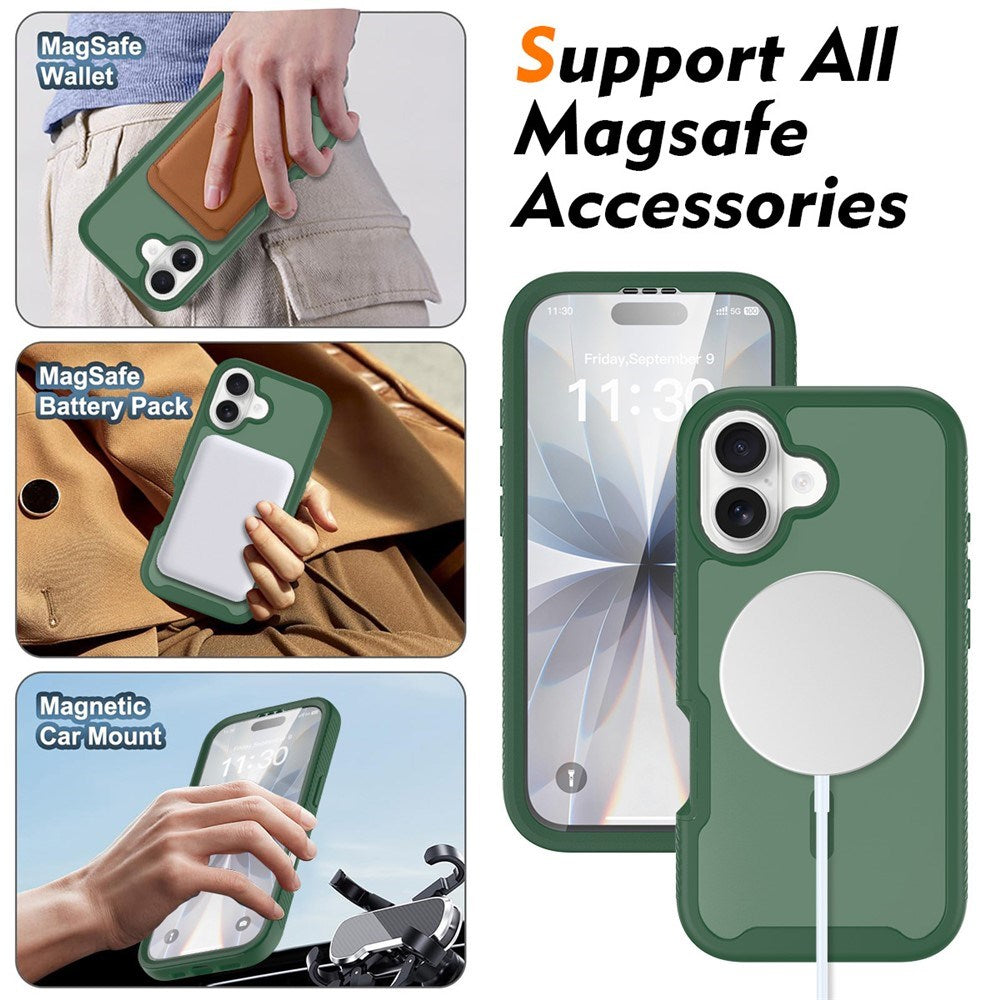 iPhone 17 EIDERWOOD Matte Hybrid Case with Screen Protector Frame - Green