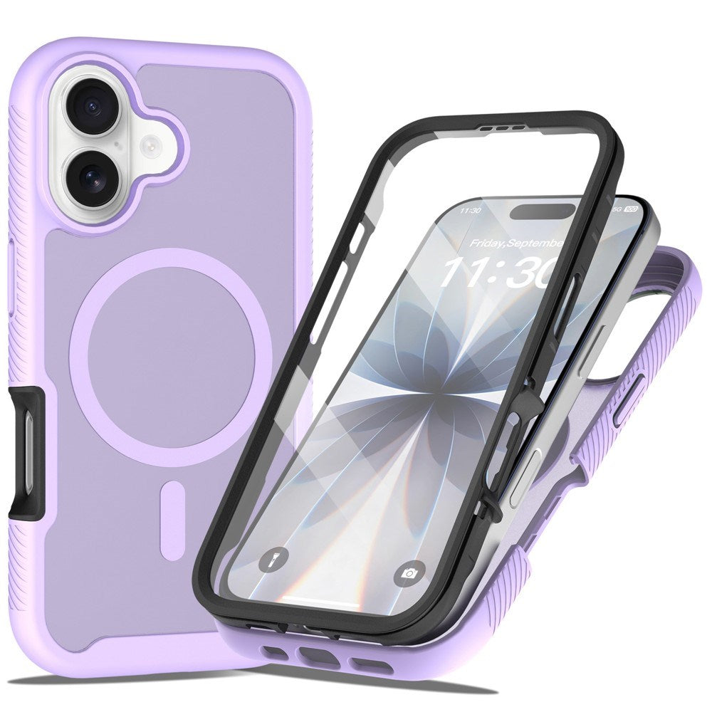 iPhone 17 EIDERWOOD Matte Hybrid Case with Screen Protector Frame - Purple