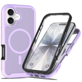 iPhone 17 EIDERWOOD Matte Hybrid Case with Screen Protector Frame - Purple