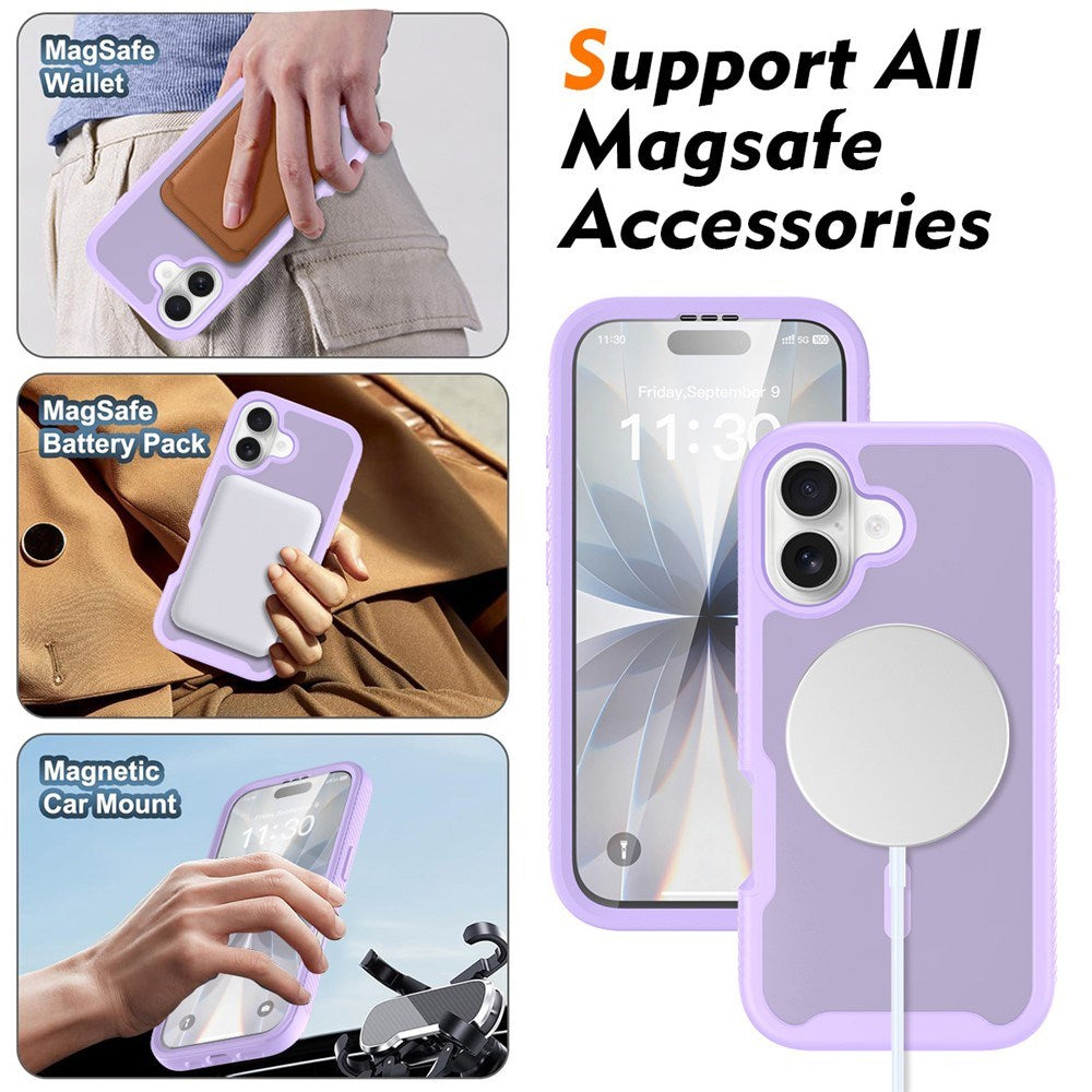 iPhone 17 EIDERWOOD Matte Hybrid Case with Screen Protector Frame - Purple