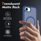 iPhone 17e / 16e EIDERWOOD Matte Hybrid Case with Screen Protector Frame - Blue